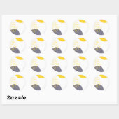 Gele, coole, moderne, trendmatige geometrische kun ronde sticker (Vel)