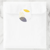 Gele, coole, moderne, trendmatige geometrische kun ronde sticker (Tas)