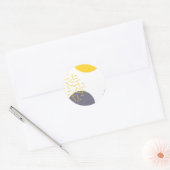 Gele, coole, moderne, trendmatige geometrische kun ronde sticker (Envelop)