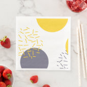 Gele, coole, moderne, trendmatige geometrische kun servet (Insitu)