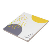 Gele, coole, moderne, trendmatige geometrische kun tegeltje (Zijkant)