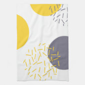 Gele, coole, moderne, trendmatige geometrische kun theedoek (Verticaal)