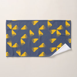 Gele, coole, unieke driehoeken met trendy handdoek