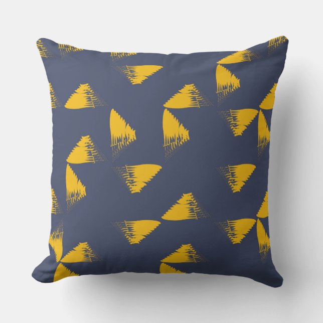 Gele, coole, unieke driehoeken met trendy kussen (Voorkant)