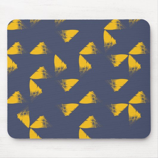 Gele, coole, unieke driehoeken met trendy muismat (Voorkant)