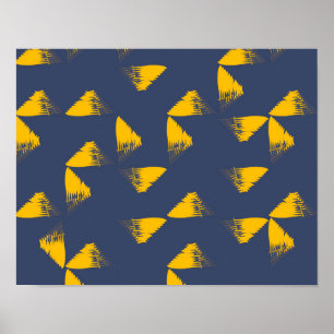 Gele, coole, unieke driehoeken met trendy poster
