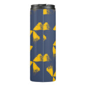 Gele, coole, unieke driehoeken met trendy thermosbeker (Achterkant)