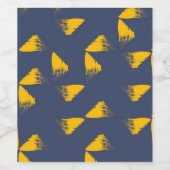 Gele, coole, unieke driehoeken met trendy wijn etiket (Enkel label)