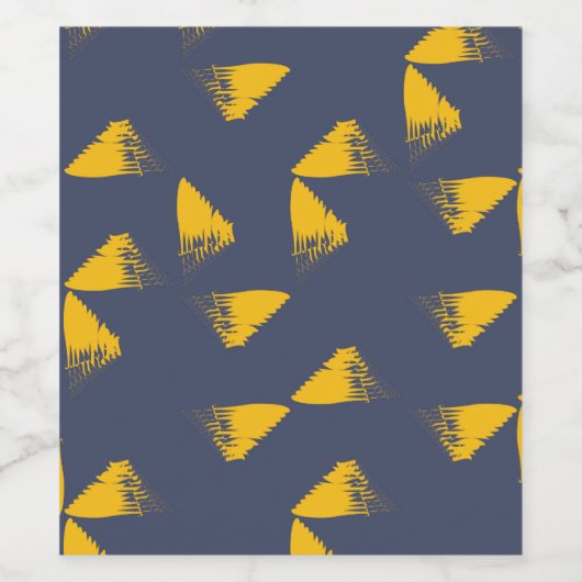 Gele, coole, unieke driehoeken met trendy wijn etiket (Enkel label)