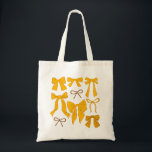 Gele Coquette Girly Bows Tote Bag<br><div class="desc">Coquette en girly canvas tas met handgetekende illustratie van gele bogen.</div>