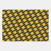 Gele Coreopsis Bloem Zwarte Strepen Verjaardag Inpakpapier Vel (Voorkant 2)