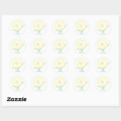 Gele Coreopsis Flower, stickers met jouw tekst (Vel)