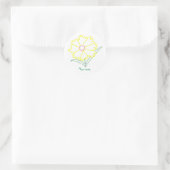 Gele Coreopsis Flower, stickers met jouw tekst (Tas)
