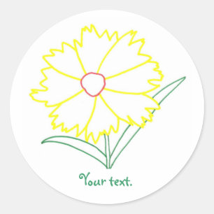 Gele Coreopsis Flower, stickers met jouw tekst