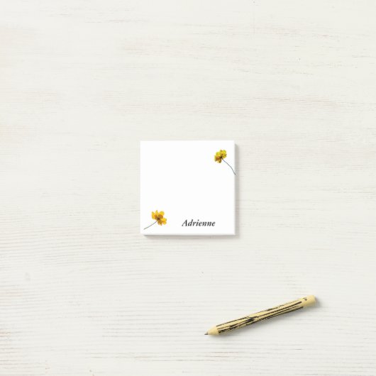 Gele Coreopsis Post-it® Notes (Op bureau)