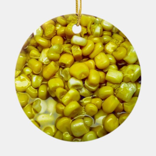 Gele corn keramisch ornament (Voorkant)
