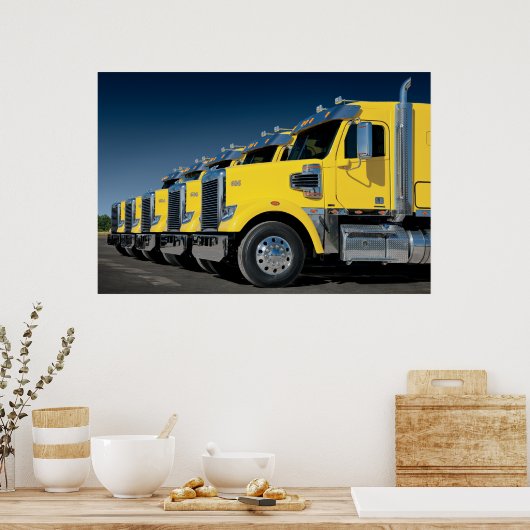 Gele Coronado Freightliners Poster (Keuken)