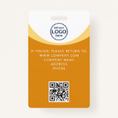 Gele Corporate Visitor Pass ID QR Code Badge (Achterkant)