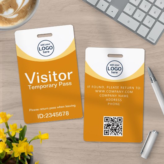 Gele Corporate Visitor Pass ID QR Code Badge