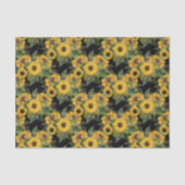 Gele Cottage Zonnebloem Bloempatroon Tissuepapier (Voorkant)