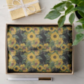 Gele Cottage Zonnebloem Bloempatroon Tissuepapier (Geschenk)