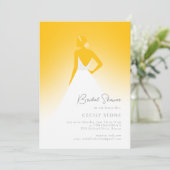 Gele Couture Trouwjurk Vrijgezellenfeest Kaart (Staand voorkant)