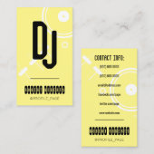 Gele cover in moderne stijl met dejay visitekaartje (Voorkant / Achterkant)
