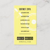 Gele cover in moderne stijl met dejay visitekaartje (Achterkant)