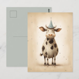 Gele cow illustratie briefkaart