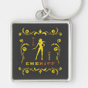 Gele Cowgirl Sleutelhanger