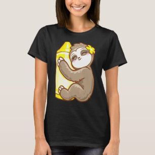 Gele Crayon Kleurplaat Luiaard Meisjes T-shirt
