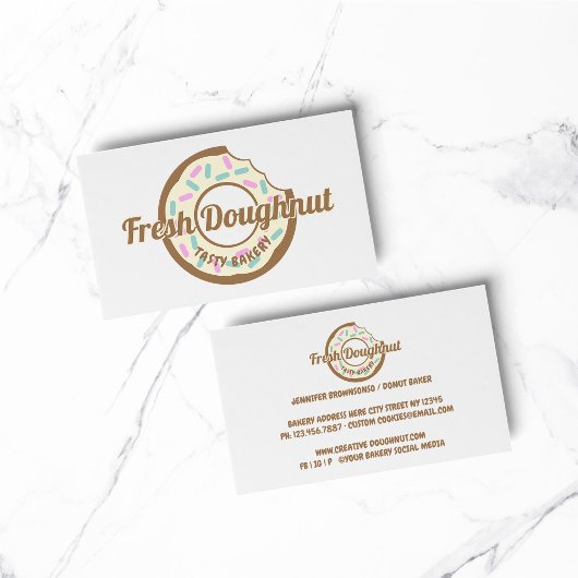 Gele Cream Doughnut Sweet Cookies Visitekaartje