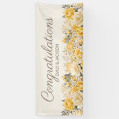 Gele Crème Bloemige Verlovingsbanner Spandoek (Verticaal)