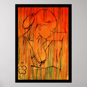 Gele Creole Rain Poster