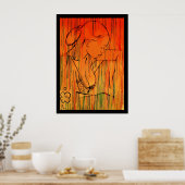 Gele Creole Rain Poster (Keuken)