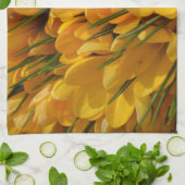 Gele Crocus flavus - Gele Golden Deur Theedoek (Gevouwen)