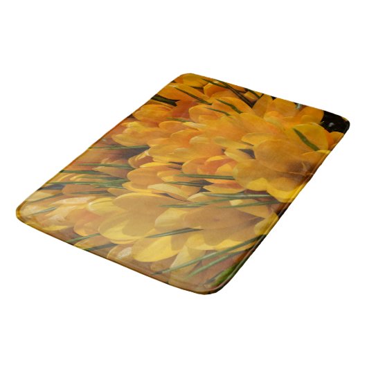 Gele crocus flavus - Gele gouden bloemen Badmat (Gekanteld)