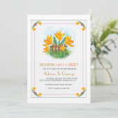 Gele crocus Meet and Greet Invitation Kaart (Staand voorkant)