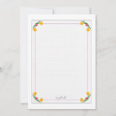 Gele crocus Meet and Greet Invitation Kaart (Achterkant)