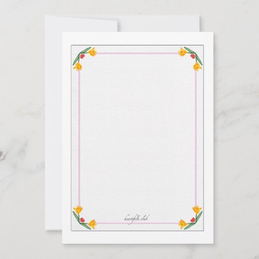 Gele crocus Meet and Greet Invitation Kaart (Achterkant)