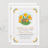 Gele crocus Meet and Greet Invitation Kaart (Voorkant / Achterkant)