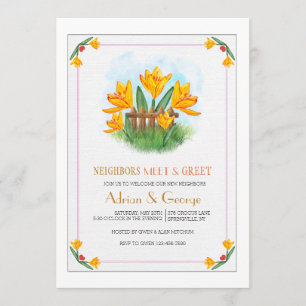 Gele crocus Meet and Greet Invitation Kaart