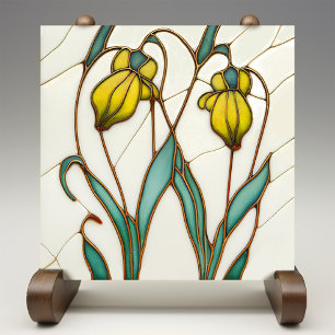 Gele Crocus Muur Decor Art Nouveau Art Deco Tegeltje
