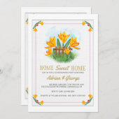Gele Crocus-uitnodiging Kaart (Voorkant / Achterkant)