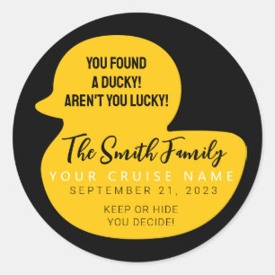 Gele Cruise Duck Ronde Sticker