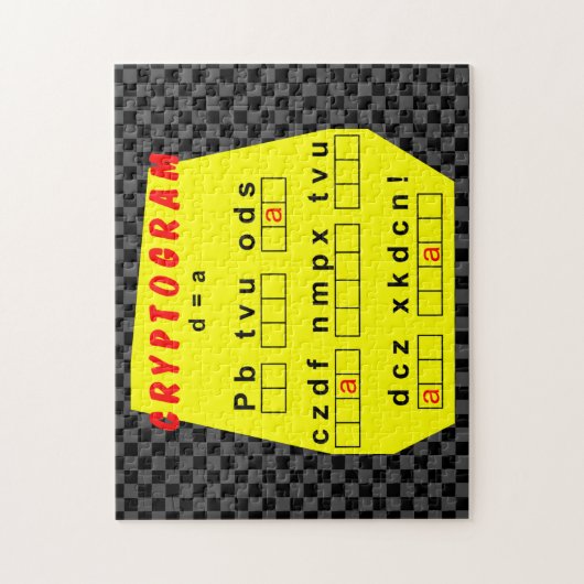 Gele cryptogram legpuzzel (Verticaal)