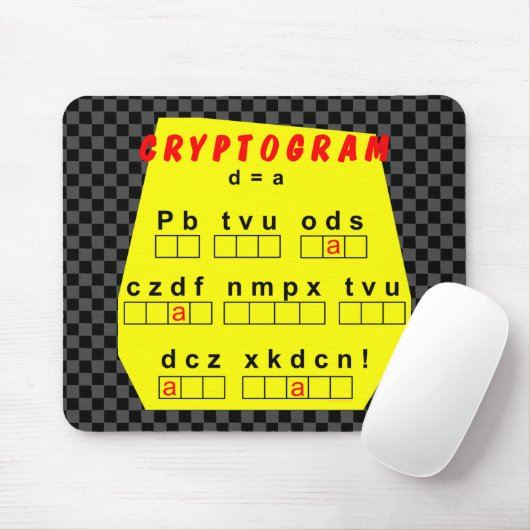 Gele cryptogram muismat (Met muis)