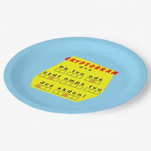 Gele cryptogram papieren bordje (Gekanteld)