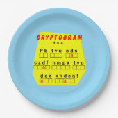 Gele cryptogram papieren bordje (Voorkant)
