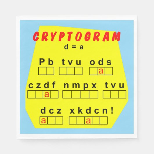 Gele cryptogram servet (Voorkant)